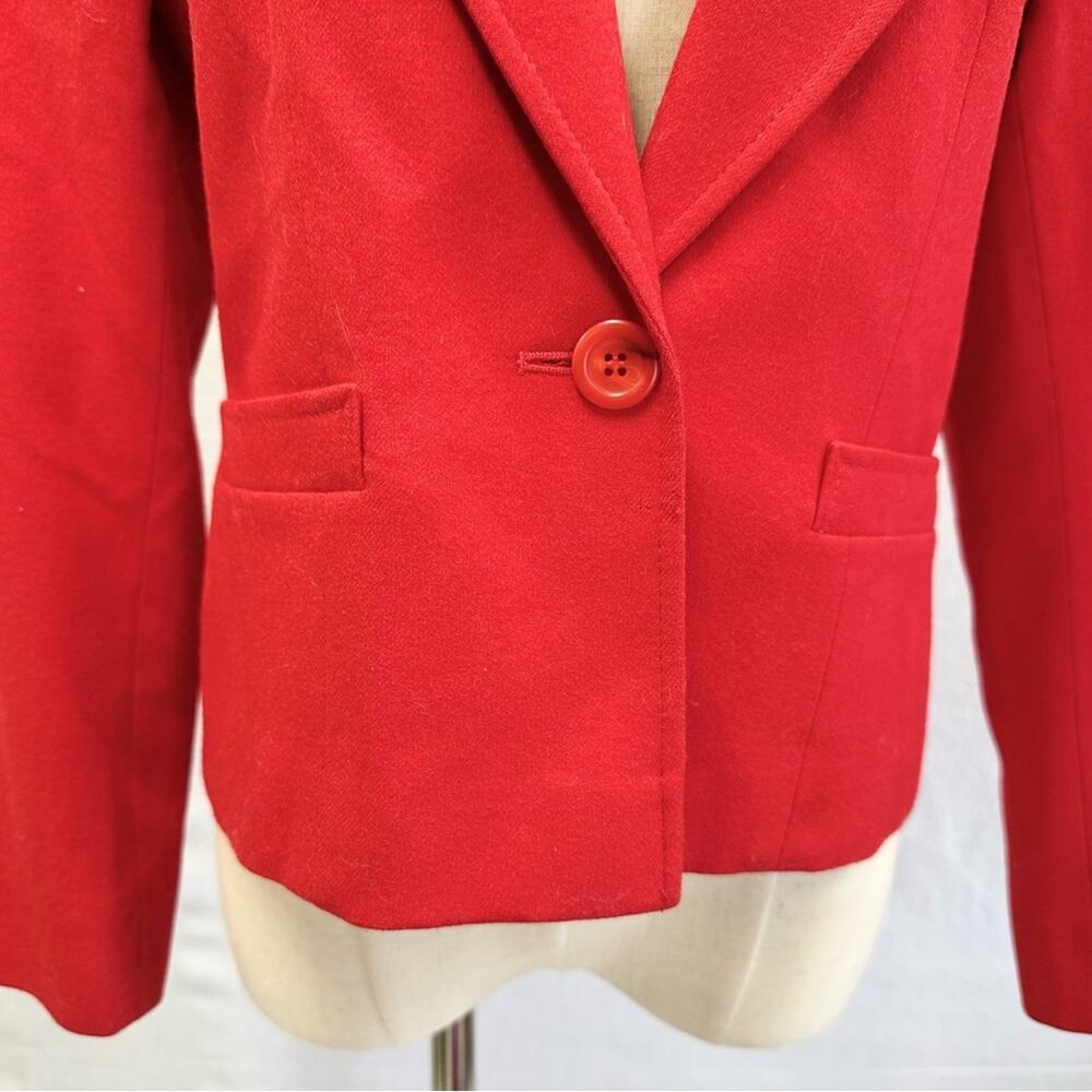 Vintage Pendleton Red 100% Virgin Wool Blazer Size 8P Petite One Button Lined - Picture 9 of 13